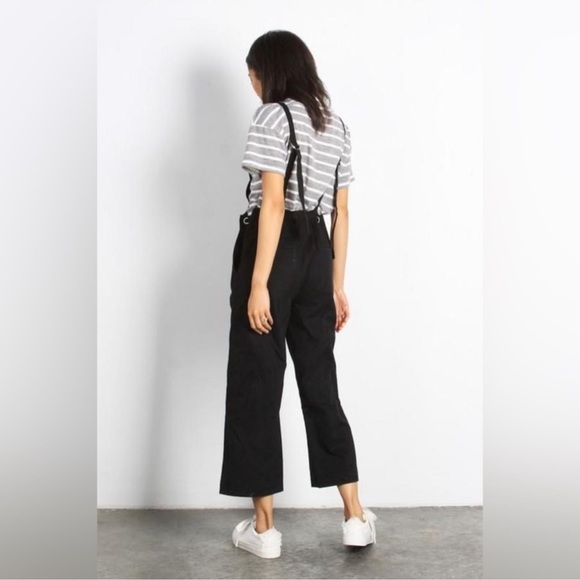 Mod Ref Lockhart Wide Leg Black Denim Overall Size Medium - Picture 3 of 7